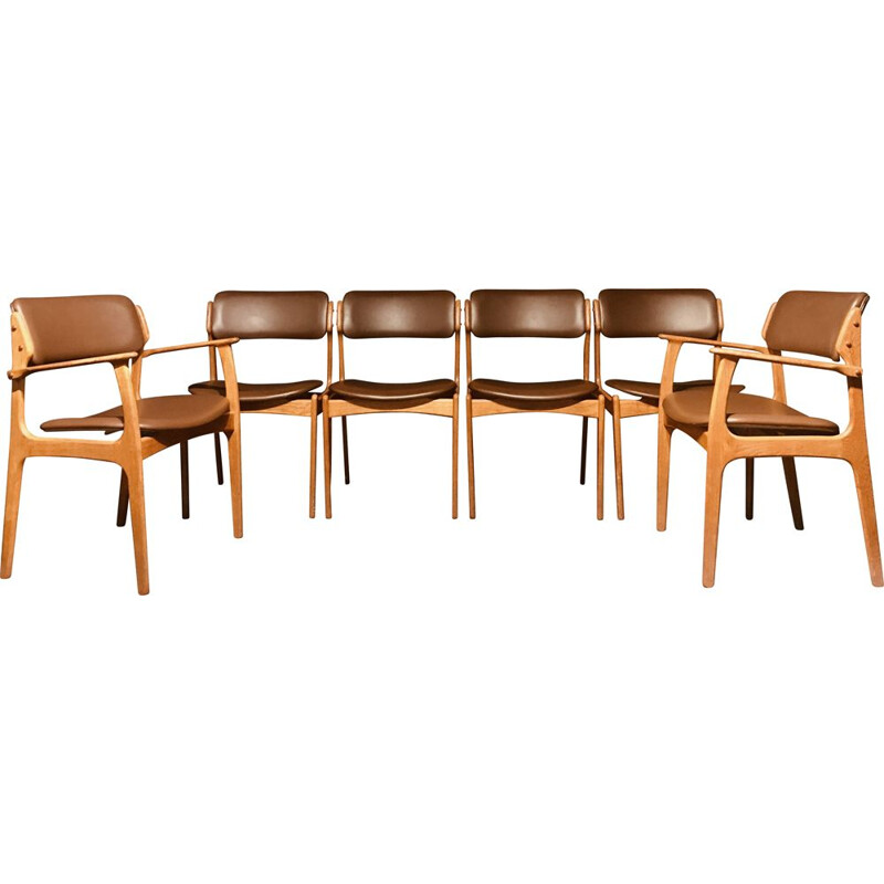 Set of 6 vintage Model 49 chairs by Erik Buch, Denmark 1960s