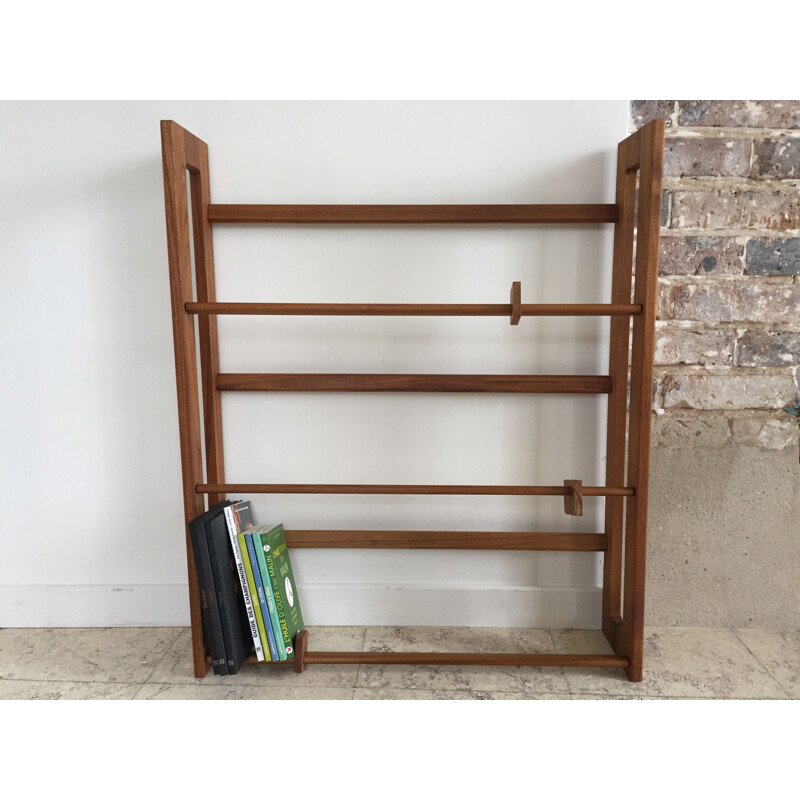 Scandinavian vintage shelf in solid teak