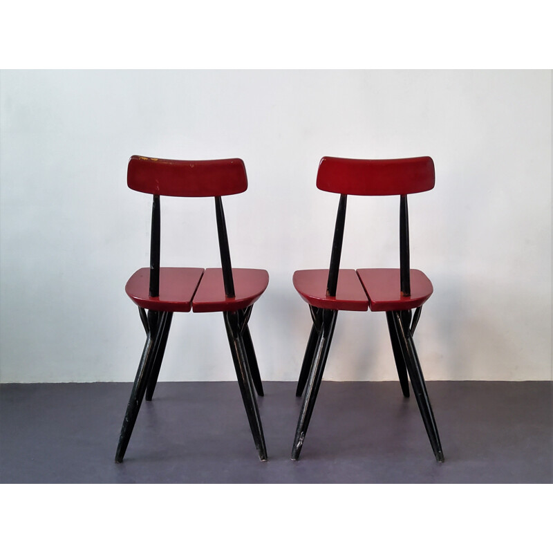 Pair of vintage Pirkka chairs by Ilmari Tapiovaara for Laukaan Puu, Finland 1950s