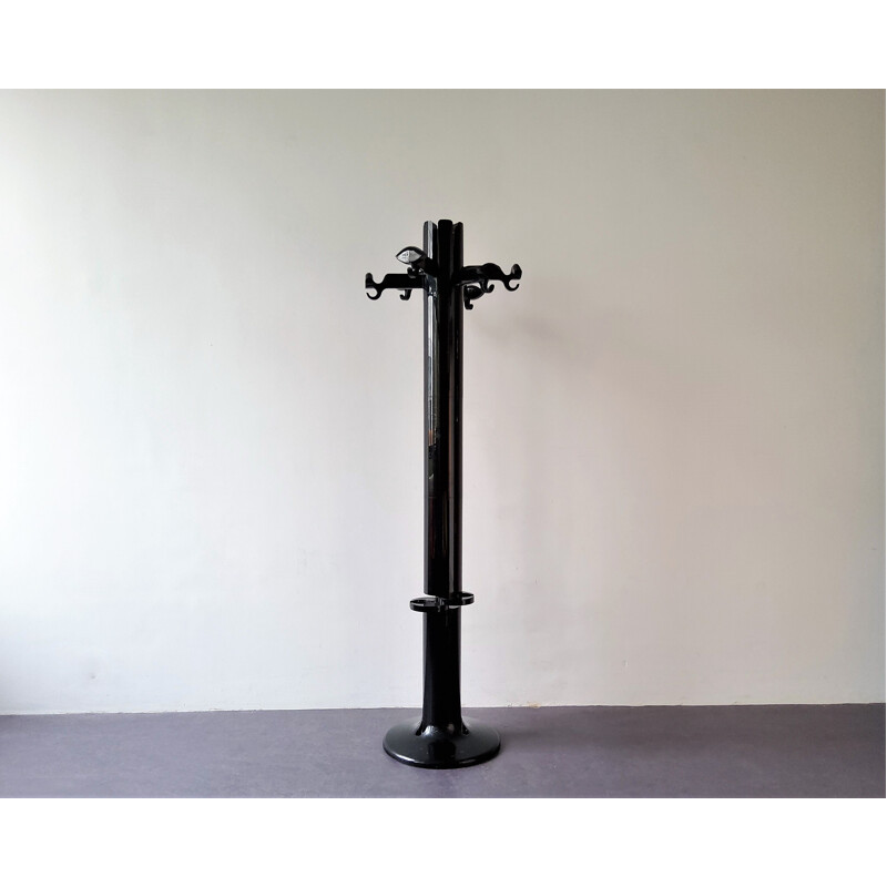 Vintage dark brown plastic coat rack "Planta" by Giancarlo Piretti for Anonima Castelli, Italy 1970