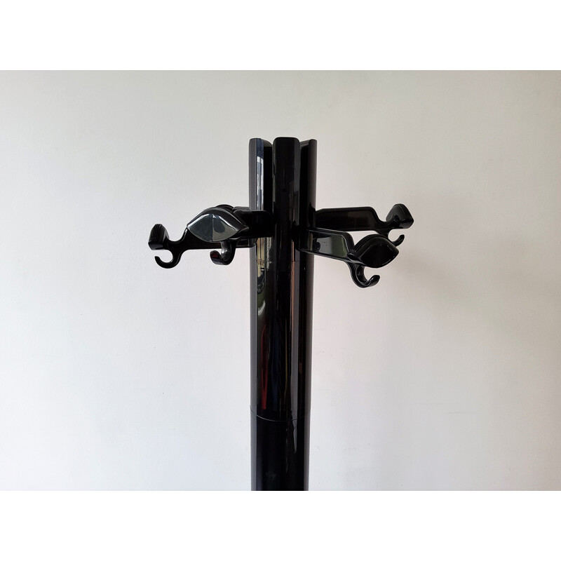 Vintage dark brown plastic coat rack "Planta" by Giancarlo Piretti for Anonima Castelli, Italy 1970