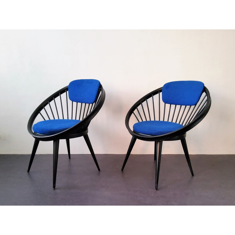 Ein Paar runder Vintage-Sessel von Yngve Ekström, 1960