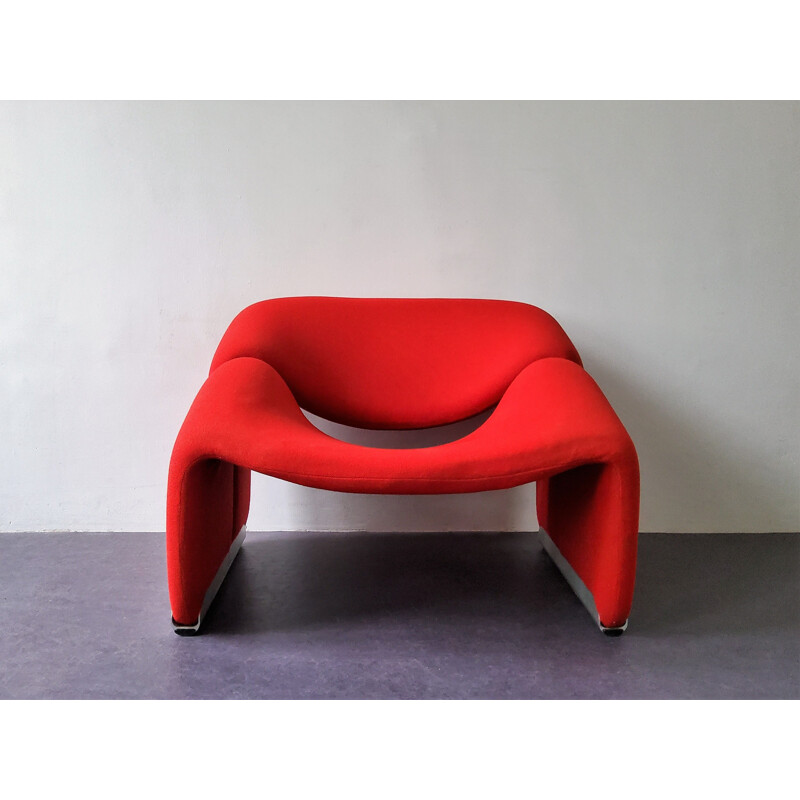 Vintage red "Groovy" armchair by Pierre Paulin for Artifort, Netherlands 1973