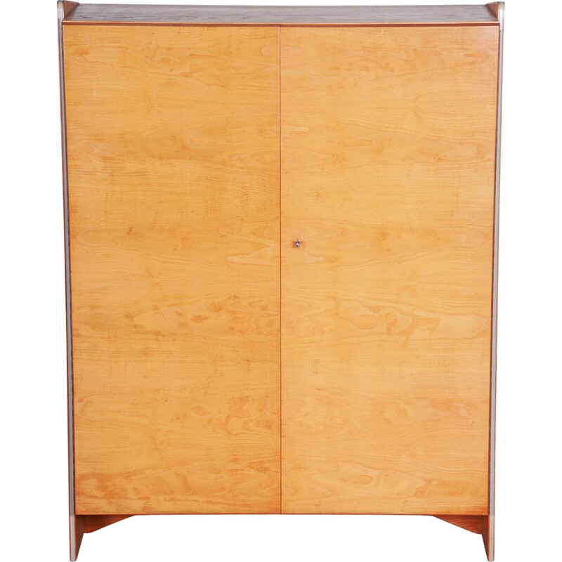 Mid-century ash wardrobe, Czechia 1950s