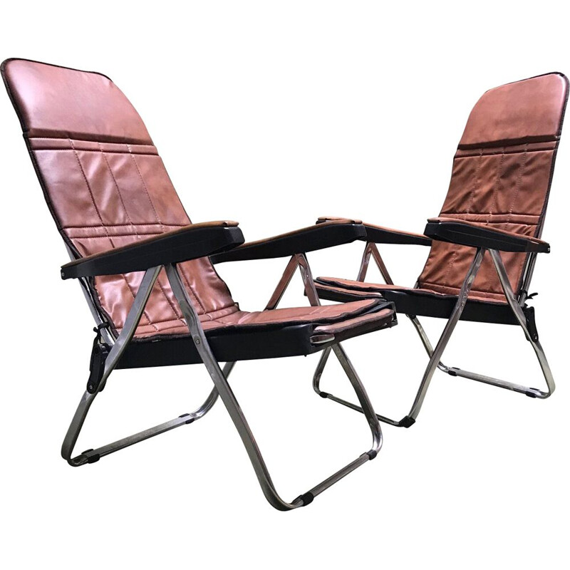 Paar vintage ligstoelen, 1970