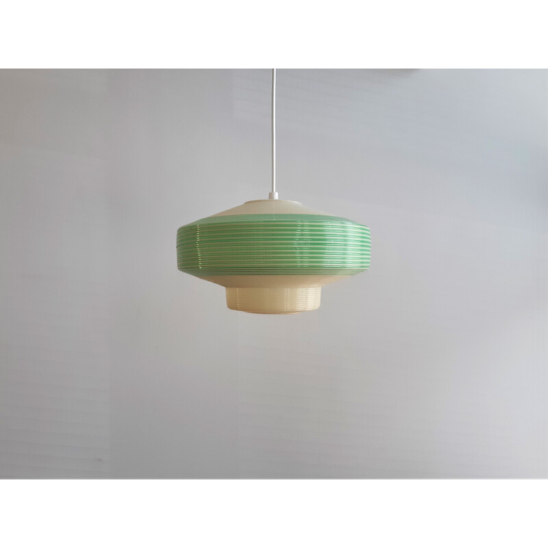 Vintage white and green pendant lamp for Rotaflex, 1960s