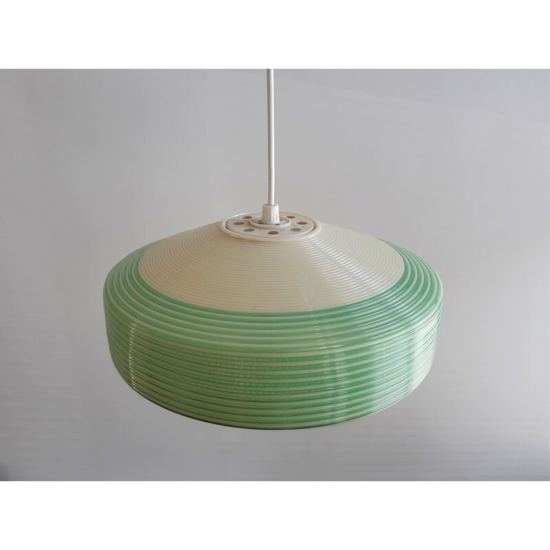 Vintage white and green pendant lamp for Rotaflex, 1960s