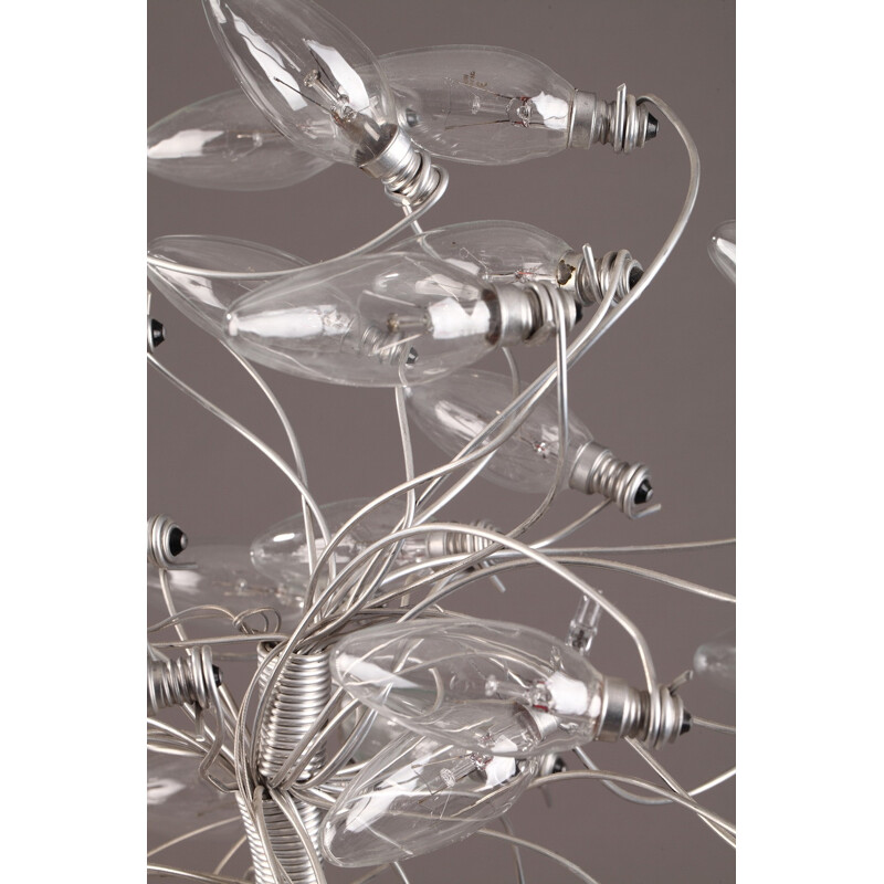 Grande lampe de table en métal et verre - 2000