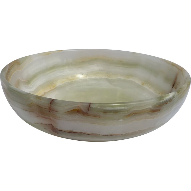 Vintage hand carved onyx bowl