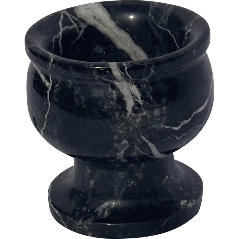 Kleiner Becher aus schwarzem Vintage-Marmor