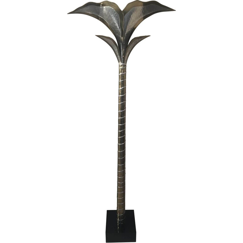 Lampada da terra alogena d'epoca in ottone di Henri Fernandez per Honoré, 1970