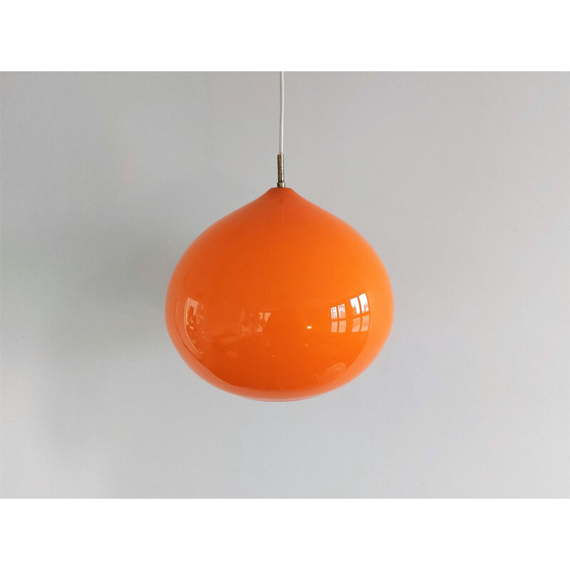 Orangefarbene Vintage-Hängeleuchte L51 "Cipola" von Alessandro Pianon für Vistosi, Italien 1950-1960