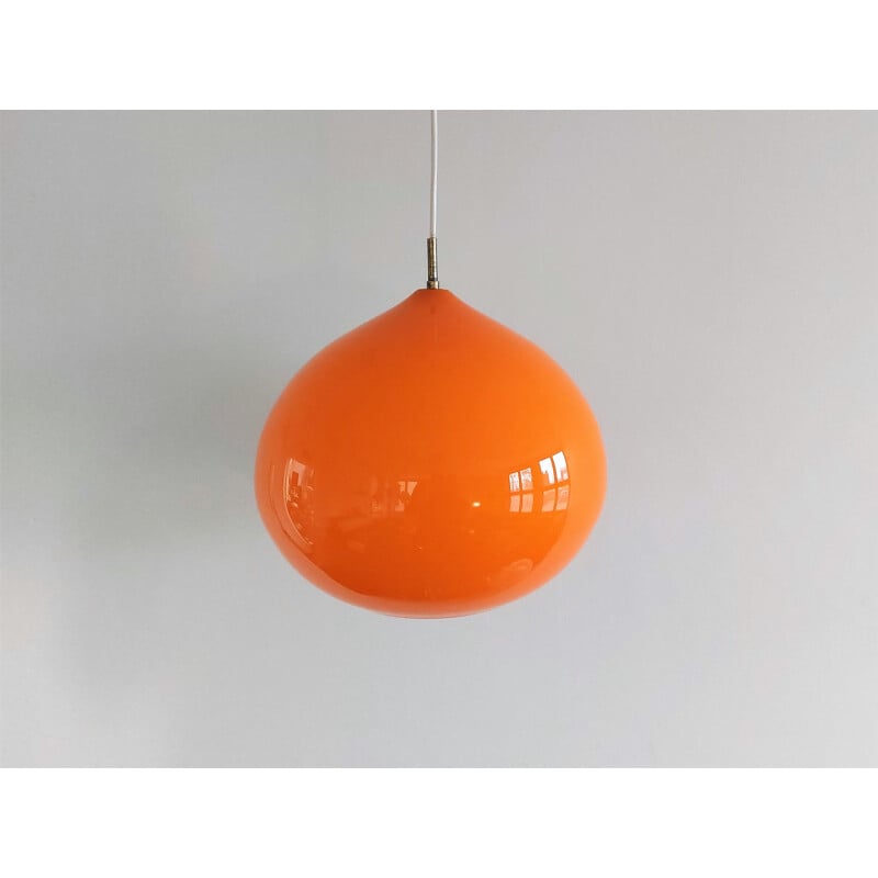 Suspension vintage orange L51 "Cipola" par Alessandro Pianon pour Vistosi, Italie 1950-1960