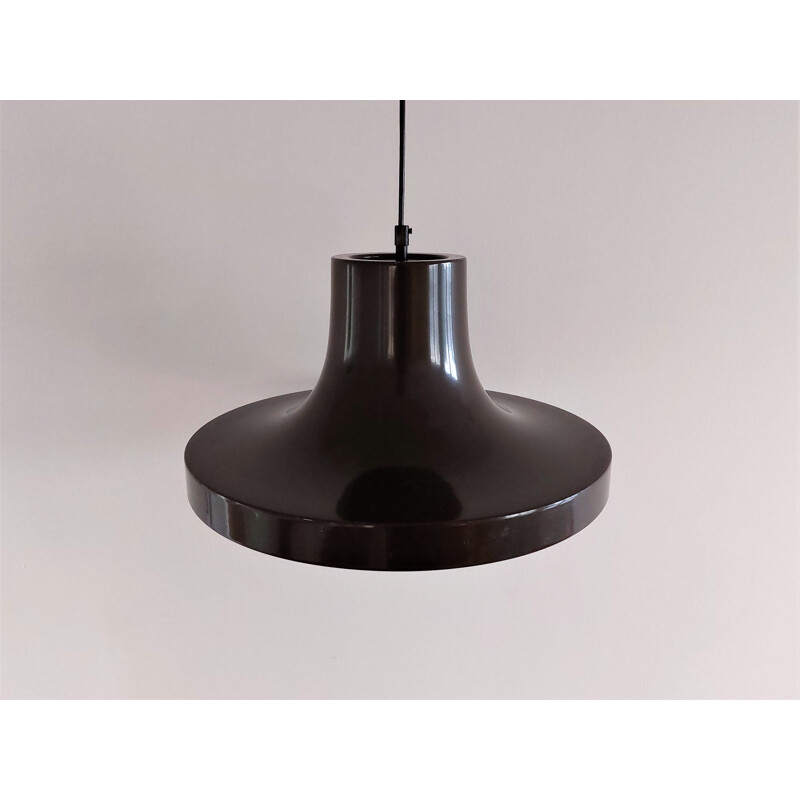 Vintage brown metal pendant lamp with plexiglass diffuser for Ab Fagerhult, Sweden 1960