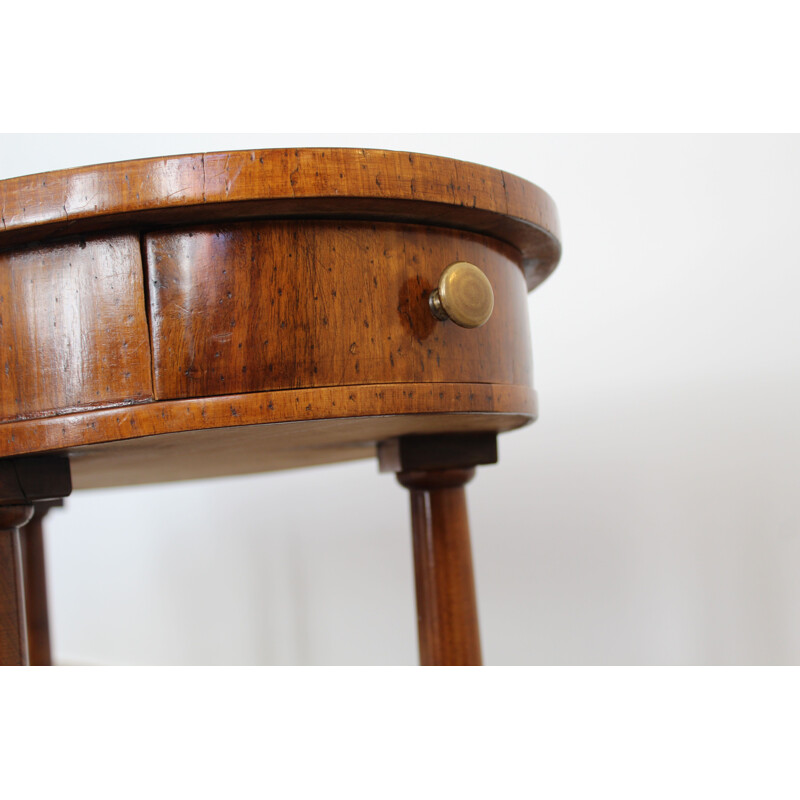 Vintage coffee table with 2 side drawers in walnut wood, Italy 1940