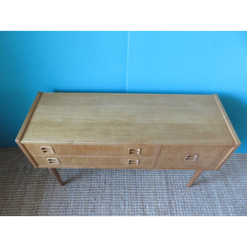 Small Danish console table in oak wood - 1960s