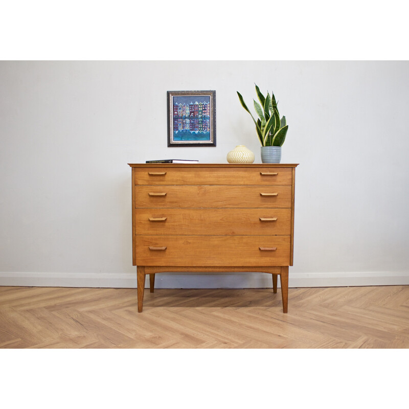 Mid-century walnut chest of drawers by Alfred Cox, UK 1960s