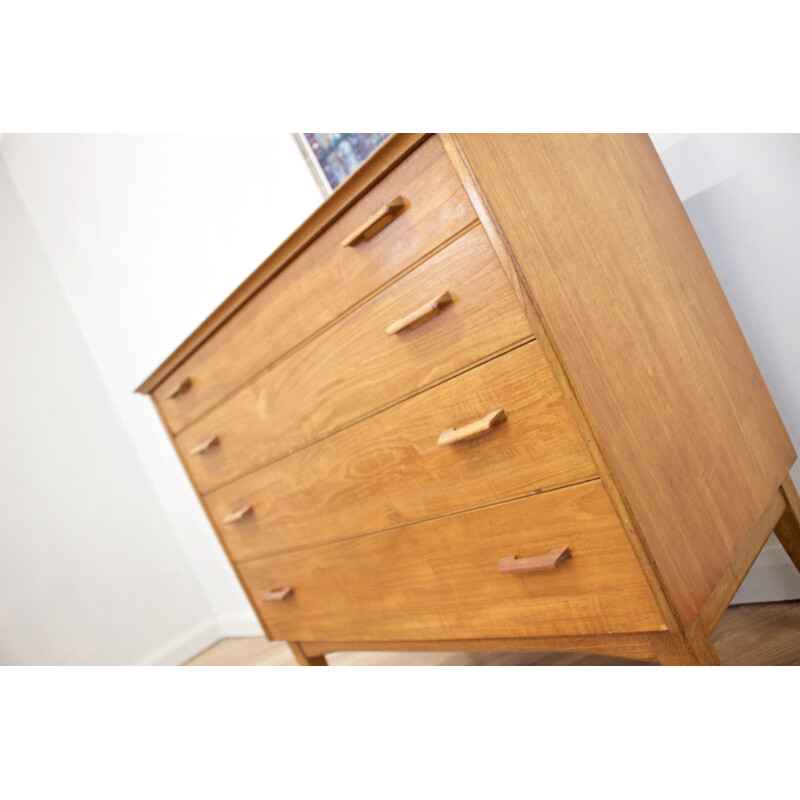 Mid-century walnut chest of drawers by Alfred Cox, UK 1960s