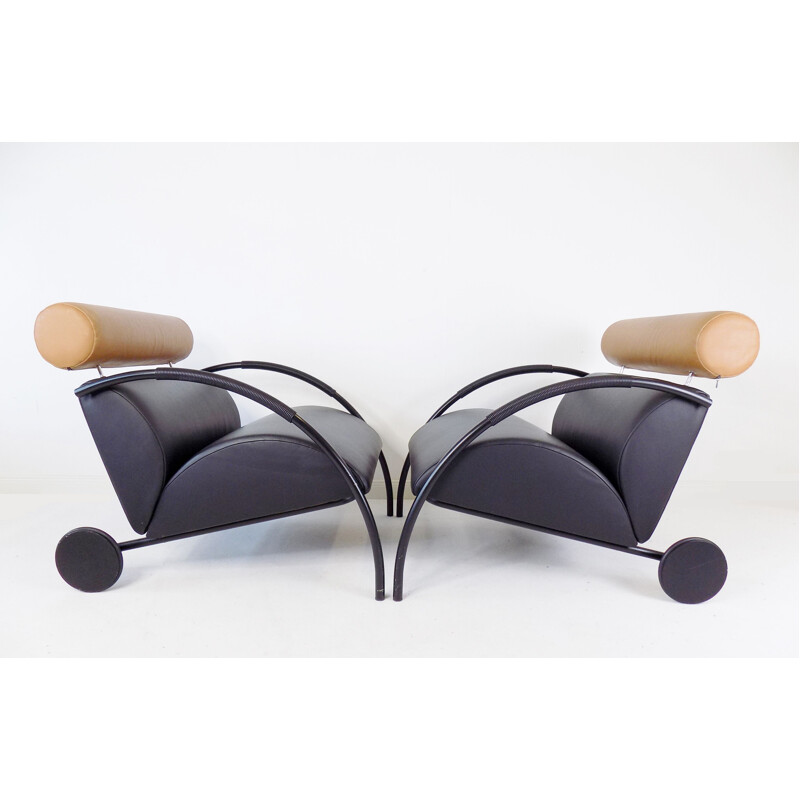 Pair of vintage leather armchairs by Peter Maly for Cor Zyklus