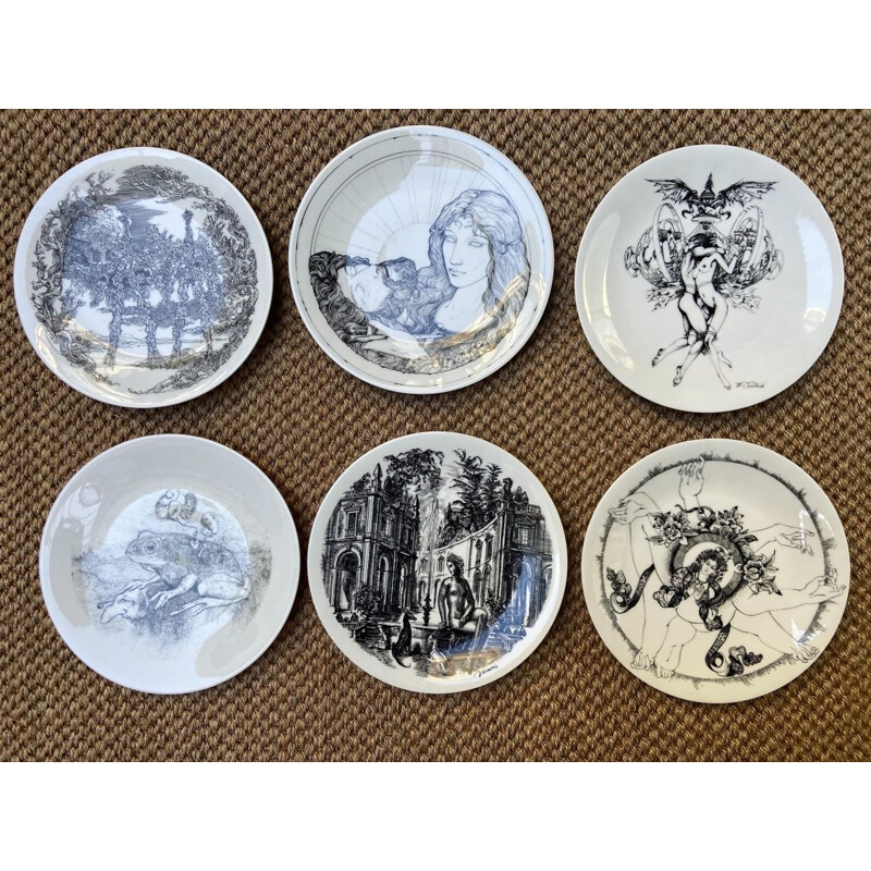 Juego de 16 platos de porcelana vintage de Haviland Limoges, 1970