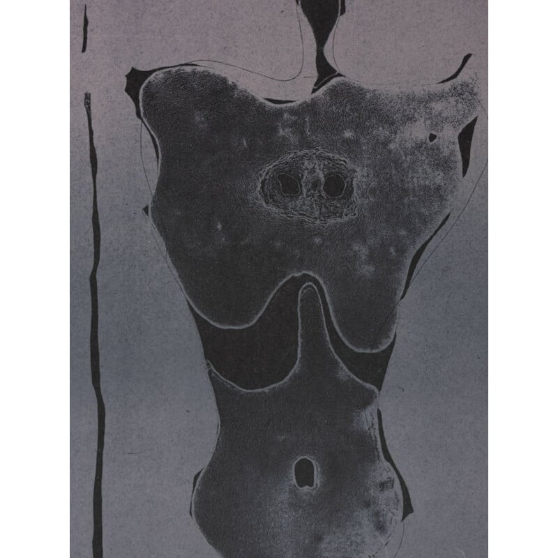 Vintage "Negative" lithography on thick paper by Paul Wunderlich
