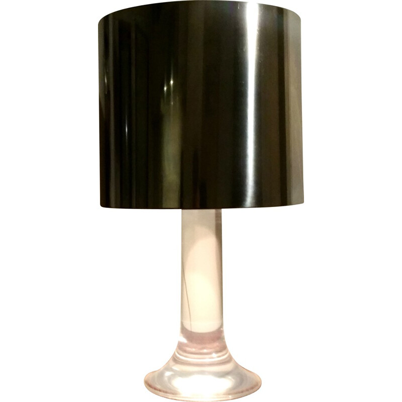 Mid-century table lamp in steel and acrylic glass, Harvey GUZINNI - 1970s