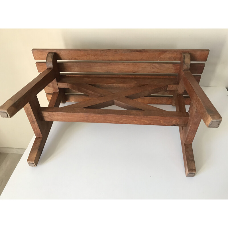 Vintage oakwood bench, 1960