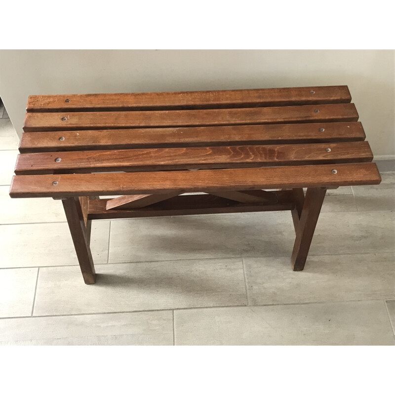 Vintage oakwood bench, 1960