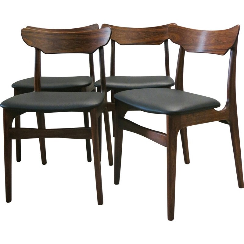 Set of 4 Danish  Schionning & Elgaard chairs in rosewood - 1960s