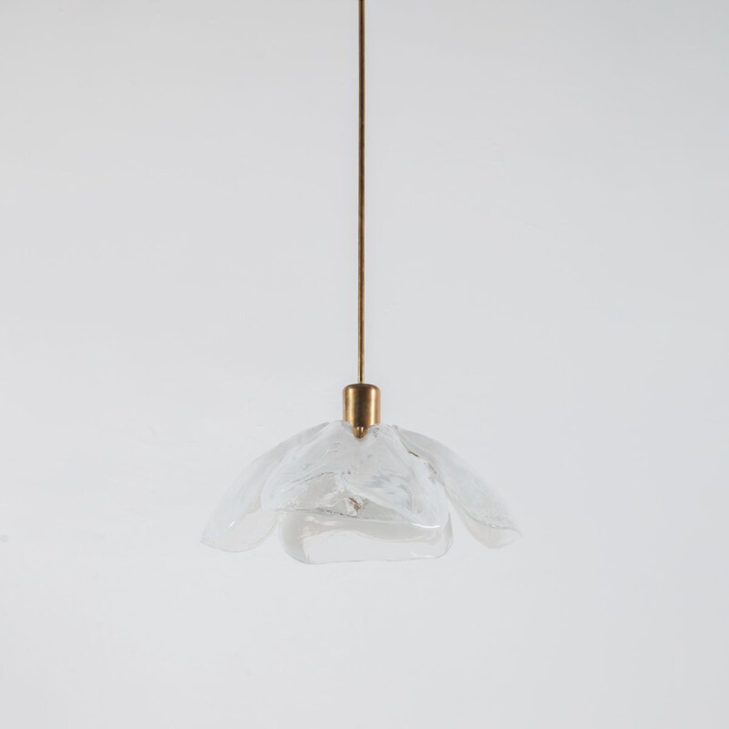 Vintage hanglamp in glas van J.T. Kalmar voor Kalmar, 1970
