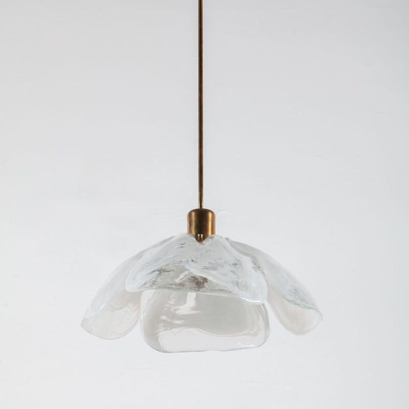 Vintage hanglamp in glas van J.T. Kalmar voor Kalmar, 1970