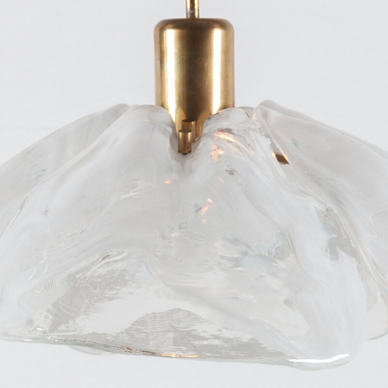 Lámpara de suspensión vintage en vidrio de J.T. Kalmar para Kalmar, 1970