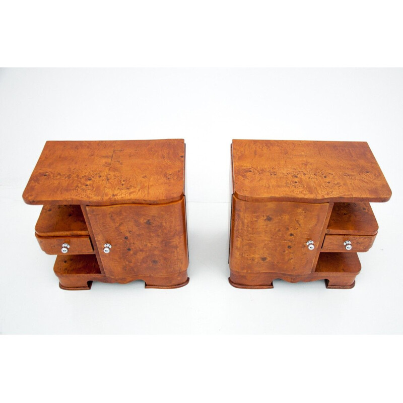 Pair of vintage Art Deco night stands, Poland