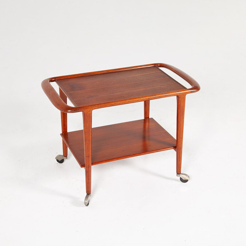 Carrello portabevande d'epoca in teak di Niels Otto Moller per JL Moller Furniture Factory, Danimarca 1960