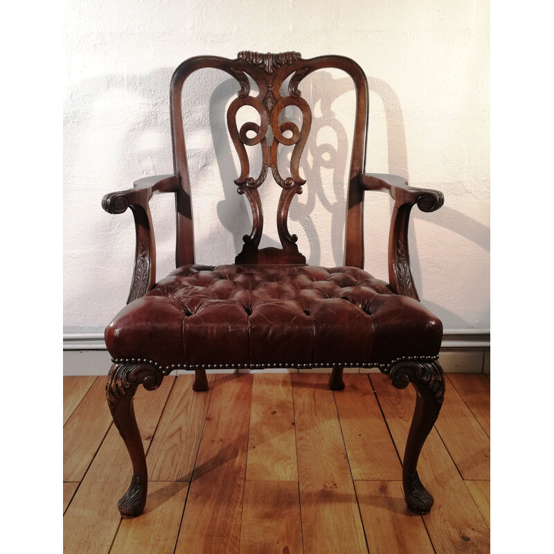 Vintage English office chair Chippendale