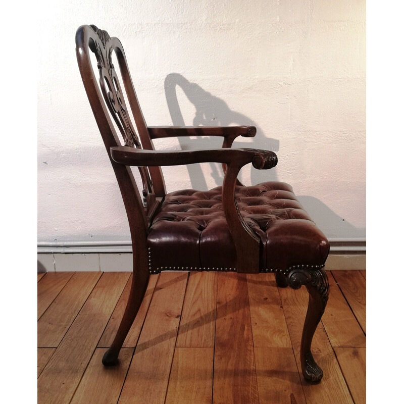 Vintage English office chair Chippendale