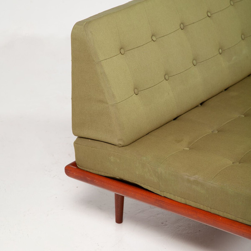 Vintage green fabric and teak Minerva daybed by Peter Hvidt & Orla Mølgaard-Nielsen for France & Daverkosen, 1960s