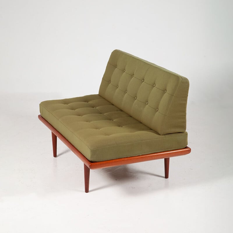 Vintage green fabric and teak Minerva daybed by Peter Hvidt & Orla Mølgaard-Nielsen for France & Daverkosen, 1960s