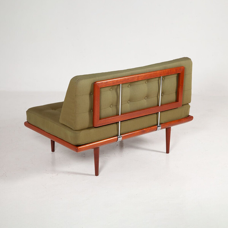 Vintage green fabric and teak Minerva daybed by Peter Hvidt & Orla Mølgaard-Nielsen for France & Daverkosen, 1960s