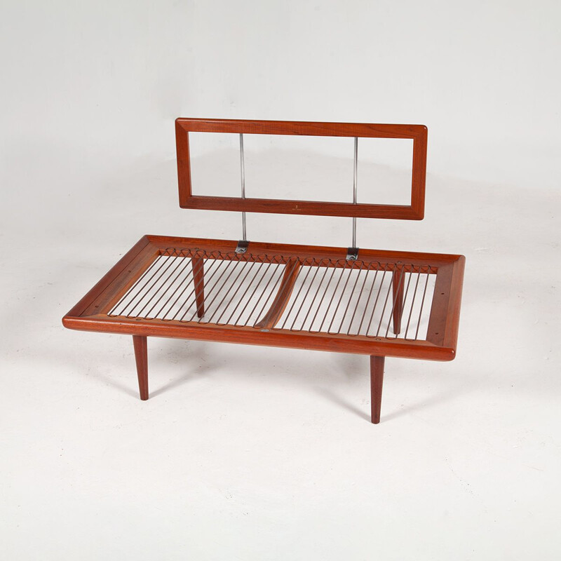 Vintage green fabric and teak Minerva daybed by Peter Hvidt & Orla Mølgaard-Nielsen for France & Daverkosen, 1960s