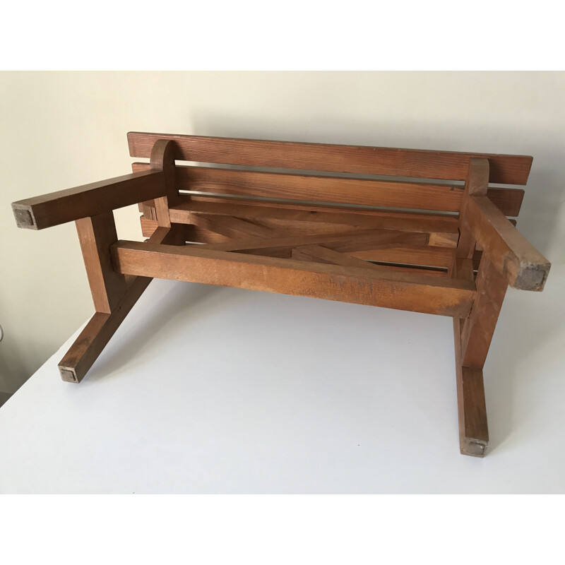 Vintage oakwood bench, 1960