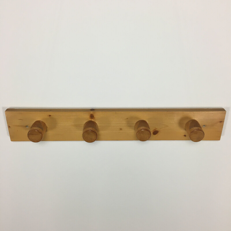 Vintage pine coat rack, Charlotte Perriand style, 1960