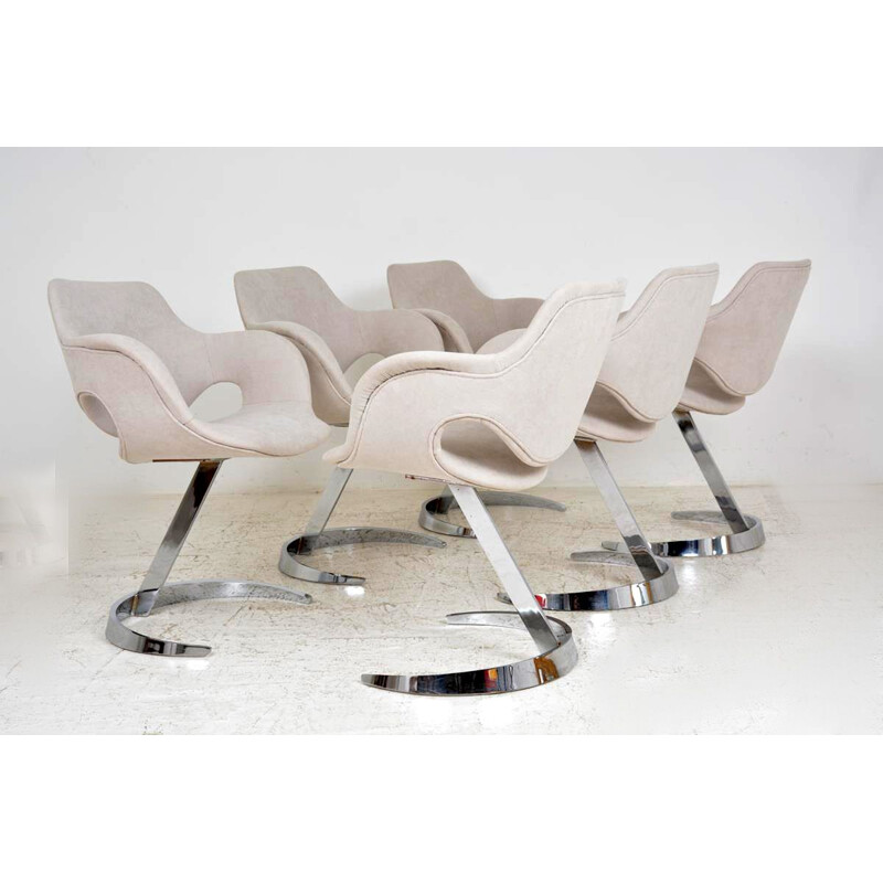 Ensemble de 6 chaises vintage de Boris Tabacoff, 1970