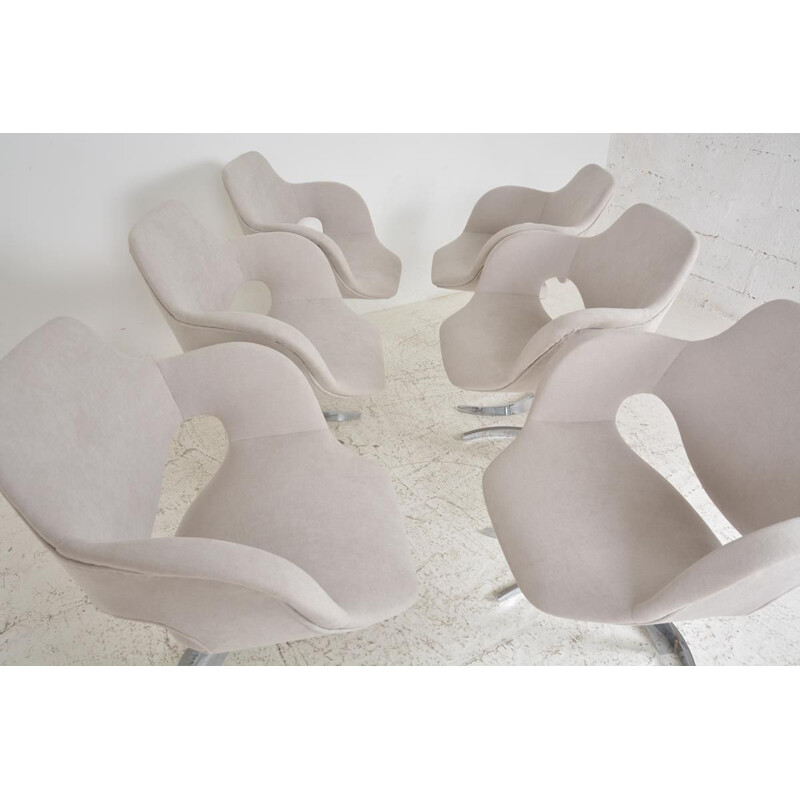 Set of 6 vintage chairs by Boris Tabacoff, 1970s