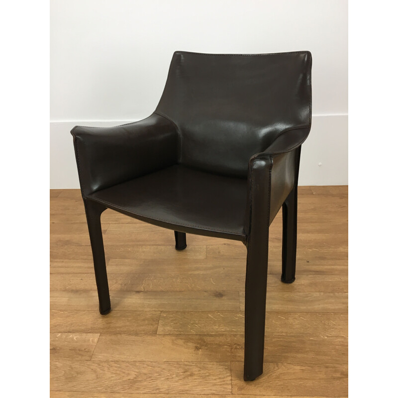 Fauteuil vintage en cuir par Mario Bellini pour Cassina