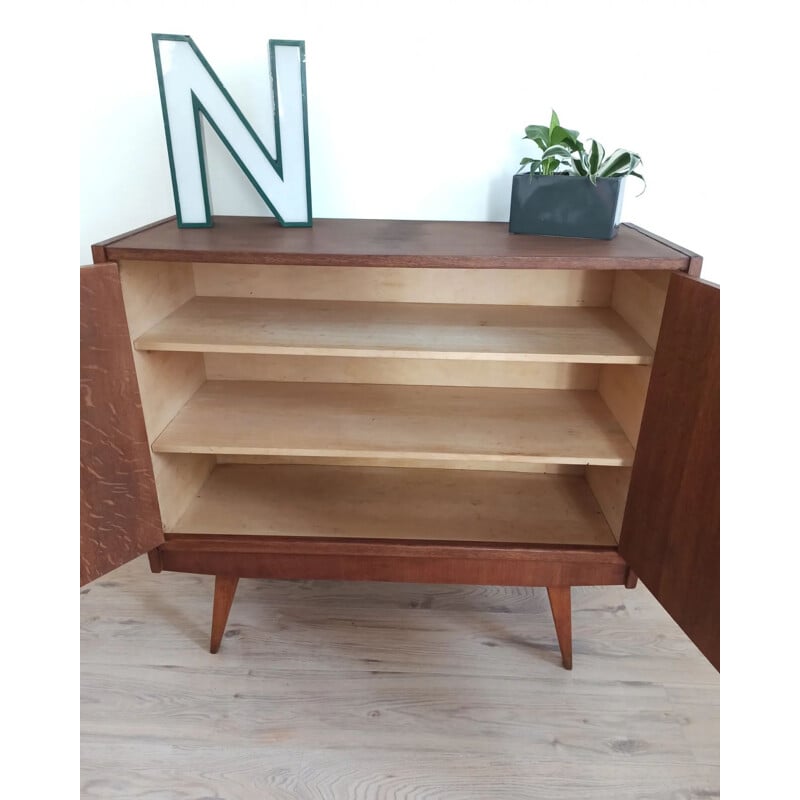 Wood vintage highboard, 1950s