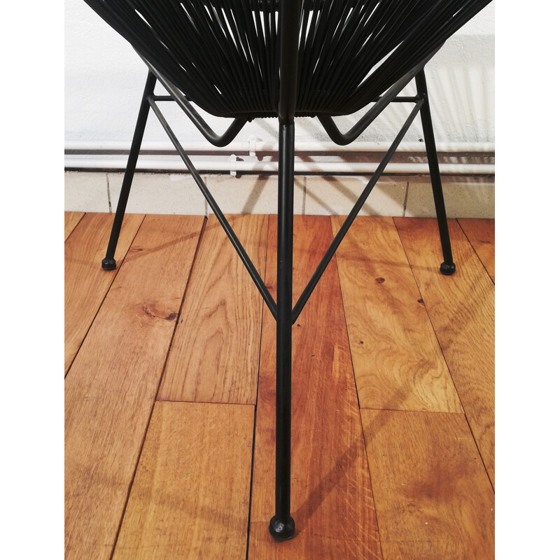 Vintage Acapulco armchair in black stained metal