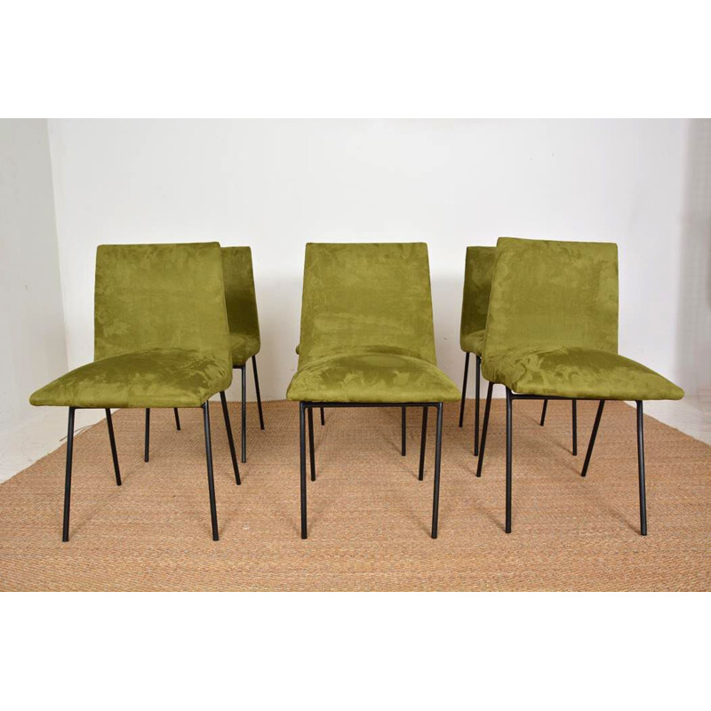 Set of 6 vintage chairs CM145 by Paulin, 1954s