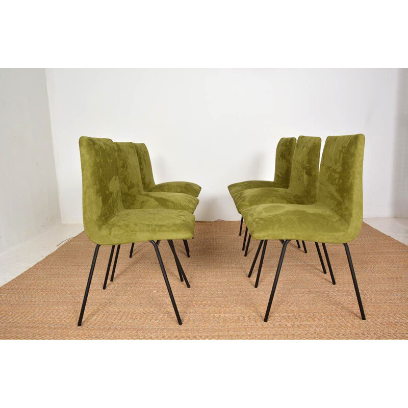 Set of 6 vintage chairs CM145 by Paulin, 1954s