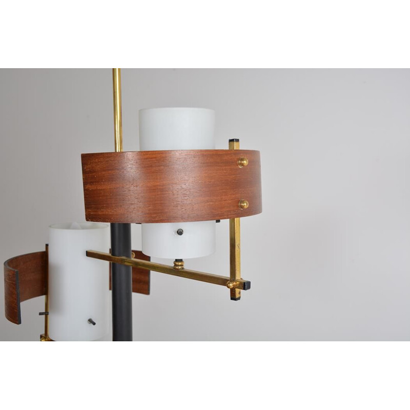 Scandinavian vintage teak chandelier, 1960s